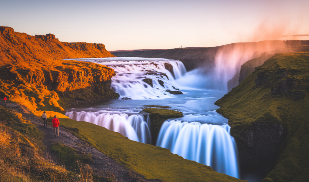 godafoss-cascade-islande-touristes-brume