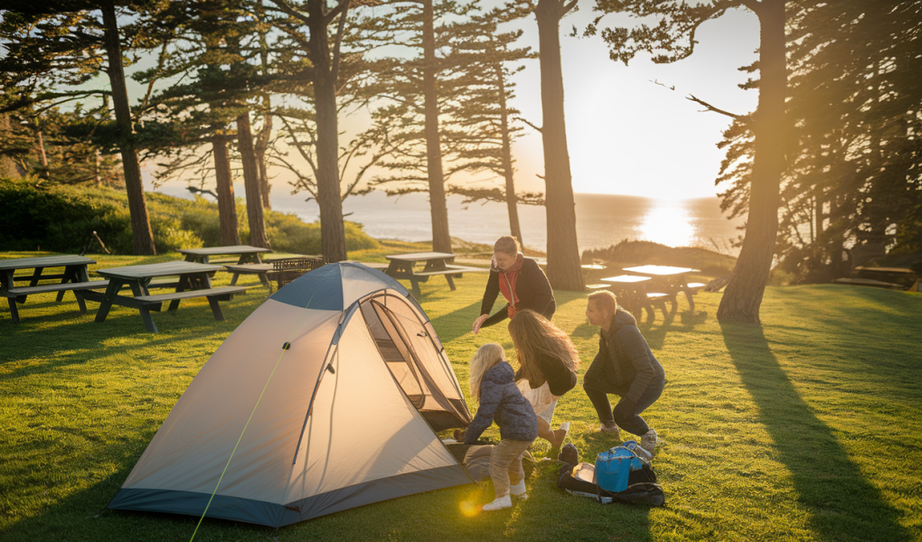 tente-camping-famille-pins-ocean