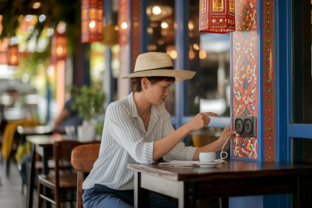 voyageur-assis-cafe-thai-prise