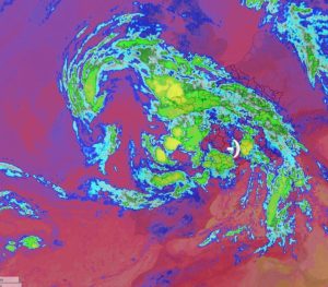 Image satellite au plus fort du cyclone cévenol 